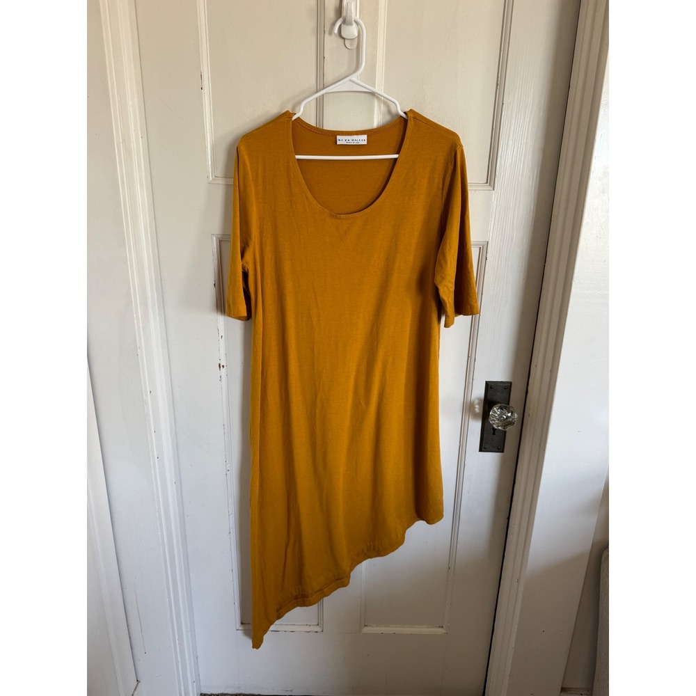 Bryn Walker golden yellow asymmetrical 3/4 dress size med